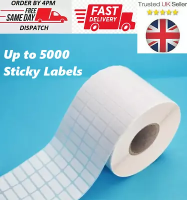 Small White Sticky Labels 20 X 10mm Price Stickers Tags Blank Self Adhesive 5000 • £1.99