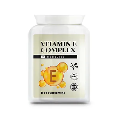 £6.49 • Buy Vitamin E Complex 60 Capsules - Skincare & Immune Support Wrinkles, Antioxidant 
