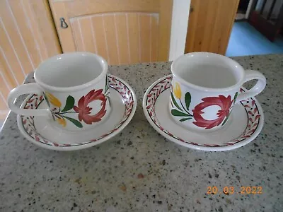 £9.50 • Buy Portmeirion Welsh Dresser Pair Of Tea Cups And Saucers Discontinued