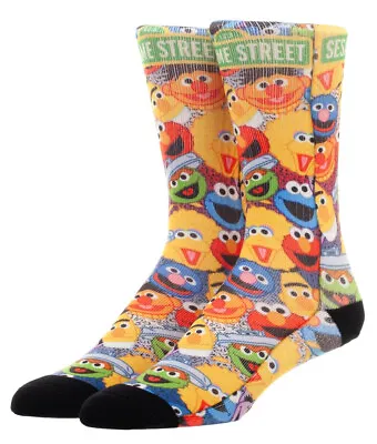 Sesame Street Adult Allover Character Design Crew Socks For Men For Women • $11.95