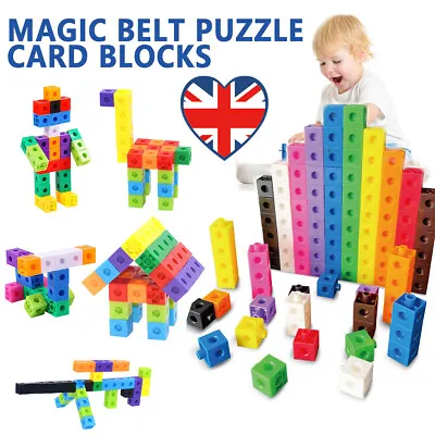 100 Piece Linking Cubes Set Early Educational Toy Number Blocks For Boys Girls • £9.69
