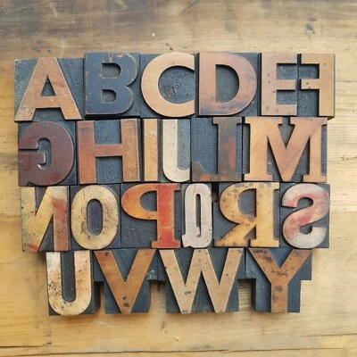 £4 • Buy WOODEN LETTERPRESS PRINTING BLOCKS  TYPE 5cm High. Choose Your Letter