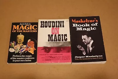 Lot 3 Books On Magic : Houdini On Magic Magic Of The Masters Book Of Magic • $11.99