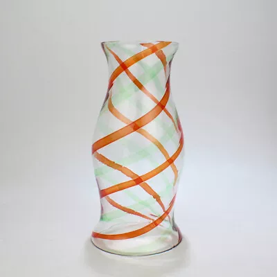 Mid-Century Modern Murano / Venetian Fasce Ritorte Glass Hurricane Lamp Shade  • $985