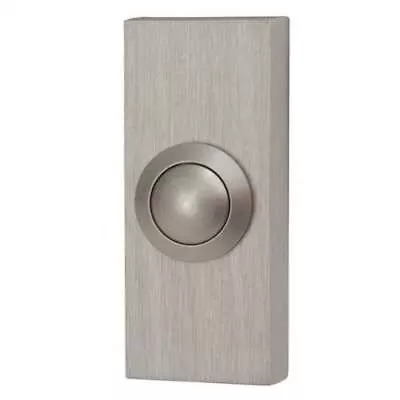 Wired Door Bell Surface Mounted Push Button Doorbell - Brushed Nickel By Byron • £12.99