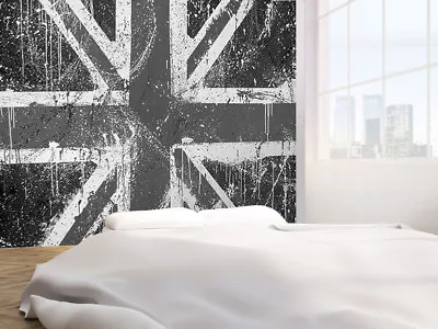 £21.99 • Buy Graffiti Of British Flag Black And White Photo Wallpaper Wall Mural (38735199)