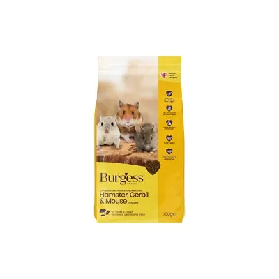 Burgess Hamster Gerbil Mouse Food Small Animal Nuggets 750g • £5.39