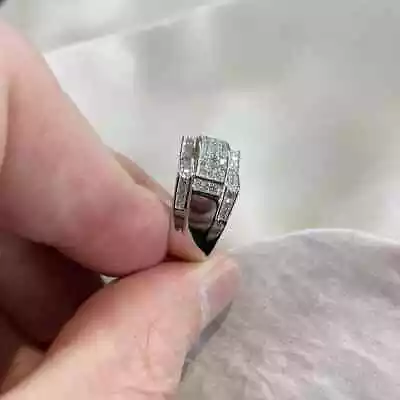 2.50 Ct Round Lab Created Diamond Men's Wedding Band Ring 14K White Gold Plated • $128.99