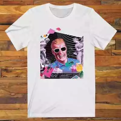 Max Headroom Retro Poster Logo Men's White T-Shirt Size S-5XL Best Gift • $19.99