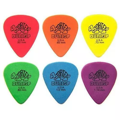 $5.95 • Buy 6 X Jim Dunlop Tortex Standard Mixed Gauges Guitar Picks Plectrums, Colour