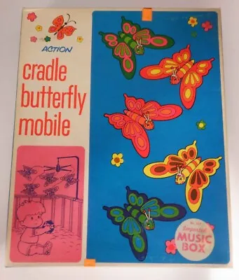 Nursery Mobile Vintage Cradle Butterfly Baby Crib Neon Stahlwood   VIDEO SOON • $49.99