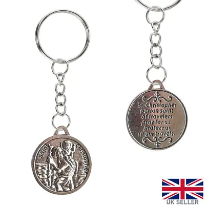 Saint Christopher Keyring Patron St Travel Protection Christian Keychain Gift • £3.49