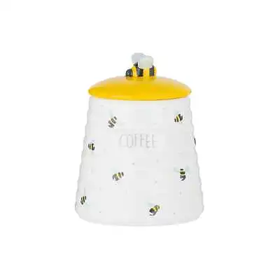 Ceramic Sweet Bee Coffee Storage Kitchen Jar Canister Container Airtight Lid • £13.22