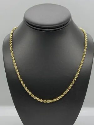 18K Gold Rope Chain Real Necklace Men Women 10  16  18  20  22  24  26  28  30  • $74
