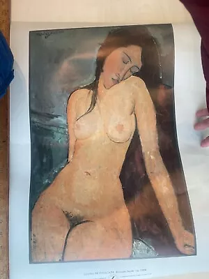 RARE Vintage Amedeo Modigliani POSTER  Female Nude  1916 The Courtauld London • $125