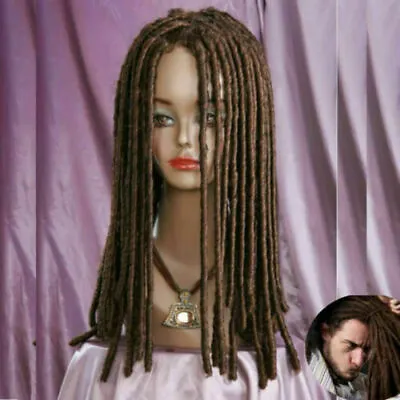 New Fashion Dreadlocks African Wig Long Curly Hair Cosplay Party Brown Full Wig • $29.63