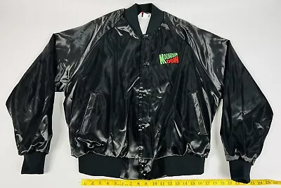 Vintage Wear Gear Black Button Up 80’s Mens XL Satin Bomber Mountain Dew MINT • $59.99