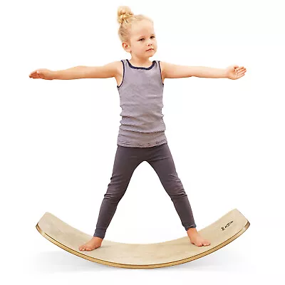 Kids Adult 15.5  Wider Rocker Board Toy Wooden Wobble Balance Board660LBS • $65.59