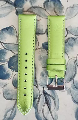 20mm METALLIC Green Genuine Calf Leather Interchangeable Watch Band Fit Michele • $15.95