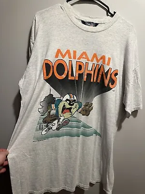 Vintage 1994 Taz Devil Miami Dolphins Football NFL Shirt Size XXL Made In USA • $50