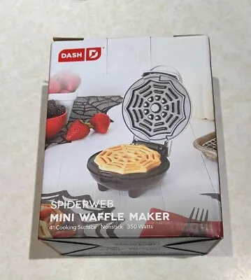 Dash Spider Web Mini Nonstick Waffle Maker White 4  Cooking Surface • $14.99