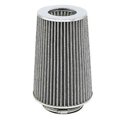 White Universal Cone Intake Air Filter 10.6  L X 6  W Inlet 3  3.5  Or 4  Large • $34.95