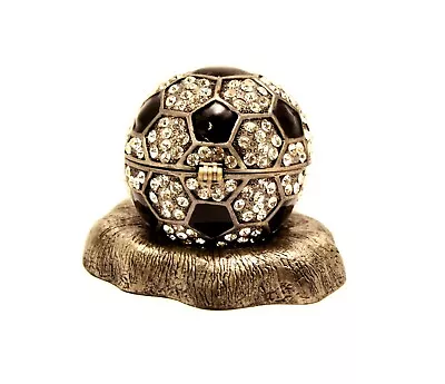 $44.99 • Buy Bejeweled Soccer Ball Trinket Box With Stand. Hand Made With Swarovski Crystals 