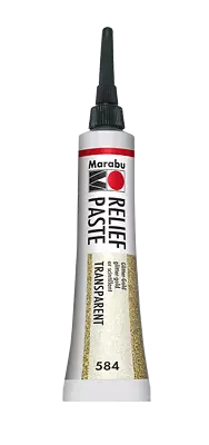 MARABU RELIEF PASTE 20ML GLASS & PORCELAIN PAINT Gold Black White Glitter • £6.99