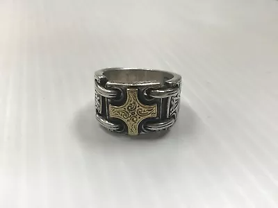 Konstantino 18k Gold & Sterling Silver Maltese Cross Size 9.5 • $450