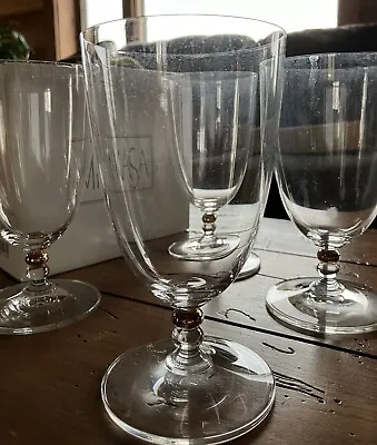 NEW Mikasa Set Of 4 Iced Tea Glasses In Pearl Gold Elegant Glassware Fine Dining • $22.55