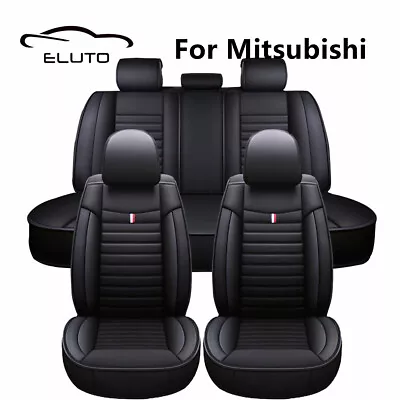 For Mitsubishi Leather 5-Seats Car Seat Cover Full Set Seat Front & Rear Cushion • $81.35