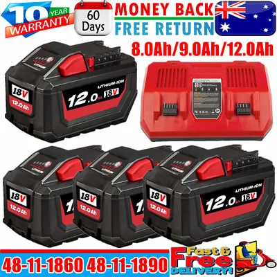 18V For Milwaukee For M18 Battery 12.0Ah 9.0Ah 48-11-1860 48-11-1850 / Charger • $85.99