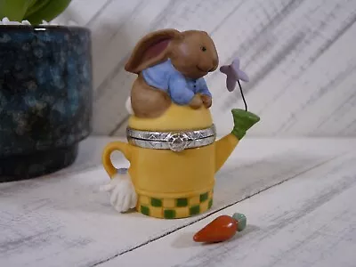 Midwest Of Cannon Falls Spring Bunny On Watering Can Hinged Trinket Box - G1 • $15.95