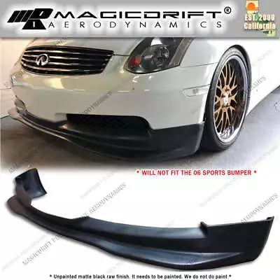 For 03 04 05 06 INFINITI G35 COUPE GT STYLE FRONT BUMPER LIP SPOILER URETHANE • $107.09