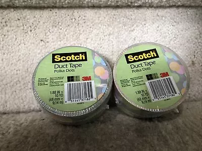 $8 • Buy 3M Scotch Duct Tape -lot Of 2  Fancy Designs Polka Dot Themed Crafting