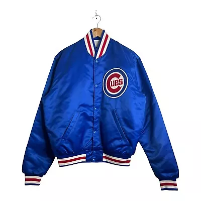 Vintage 90s Chicago Cubs Starter MLB Satin Jacket Size Large Blue . • $70