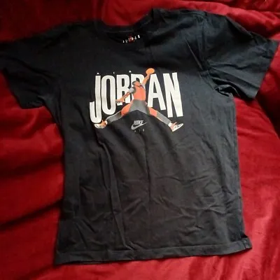 Michael Jordan Air Nike Black T Shirt Medium 40  Cambodia 100% Cotton 2011 • £14.95