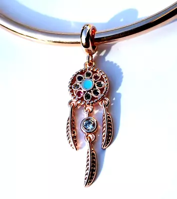 Rose Gold Dreamcatcher Love Charm Pendant SILVER S925 Fit Bracelets • $22.99