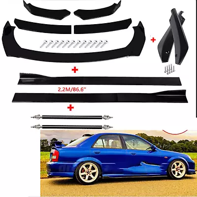 Front Bumper Spoiler Splitter Body Kit 86.6  Side Skirt Rear For Mazda 2 3 6 • $69.99