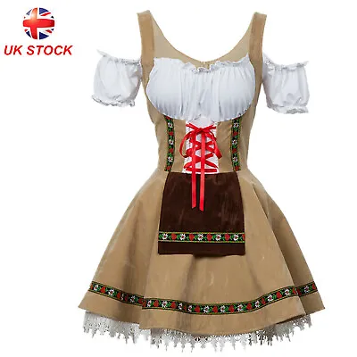 German Bavarian Maid Costume Oktoberfest Dirndl Fancy Dress Ladies Beer Outfit • £21.99