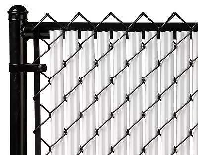 Chain Link White Single Wall Ridged™ Privacy Slat For 5ft High Fence Bottom Lock • $64