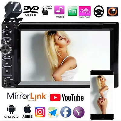 2DIN DVD/CD/LCD Player Car Stereo Mirrorlink & Camera For Nissan Altima Frontier • $113.28