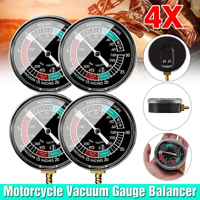 4 Motorcycle Fuel Vacuum Carburetor Balancer Synchronizer Gauge Carb Sync Tool • $32.29