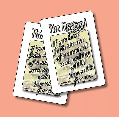  The Mustard Seed  - Matthew 17:20 - 2 Verse Cards - SKU# 882 • $3.29