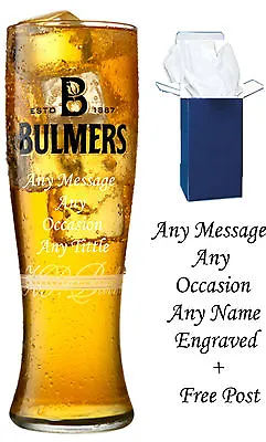 Personalised Bulmers 1 Pint Heritage Cider Glass Birthday Gifts  18th 21st 30th • £11.95