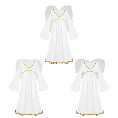 Girls Dress Up Kids Outfit Roman Greek Costume Halloween Cosplay Toga Set Party • £11.99