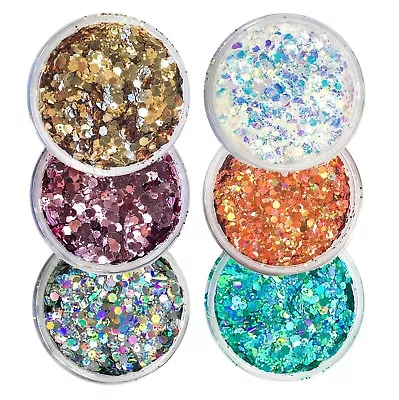 Chunky Mixed Glitter Pot-Nail Face Eye Body Tattoo Festival Dance Club Cosmetic • £1.50