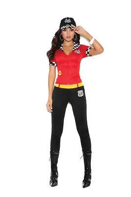 NEW Elegant Moments Sexy 3pc Race Car Driver NASCAR Halloween Costume - SMLXL • $57.95