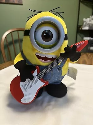 Minion Stuart Interactive With Red Guitar Rocks Talks And Sings Toy Plush 9  • $17.96