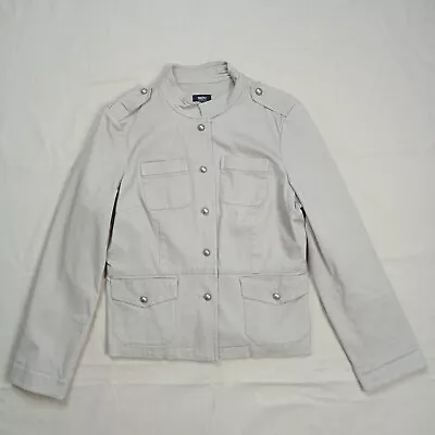 Mossimo Womens Blazer Jacket Size L Beige Button Front Stretch Pockets • $7